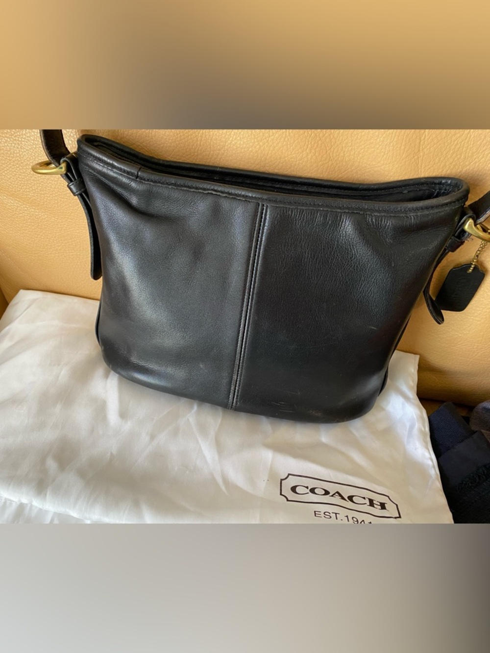 Coach Vintage “Worth” Black Leather Bag, Style 4143. Made in USA - Picture 2 of 6